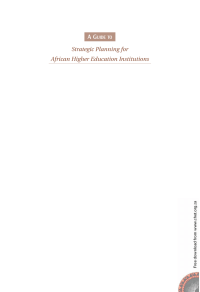 Image of A GUIDE TO Strategic Planning for
African Higher Education Institutions